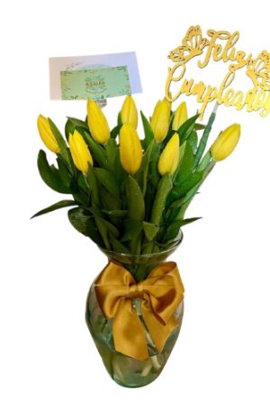 FINO JARRON DE TULIPANES