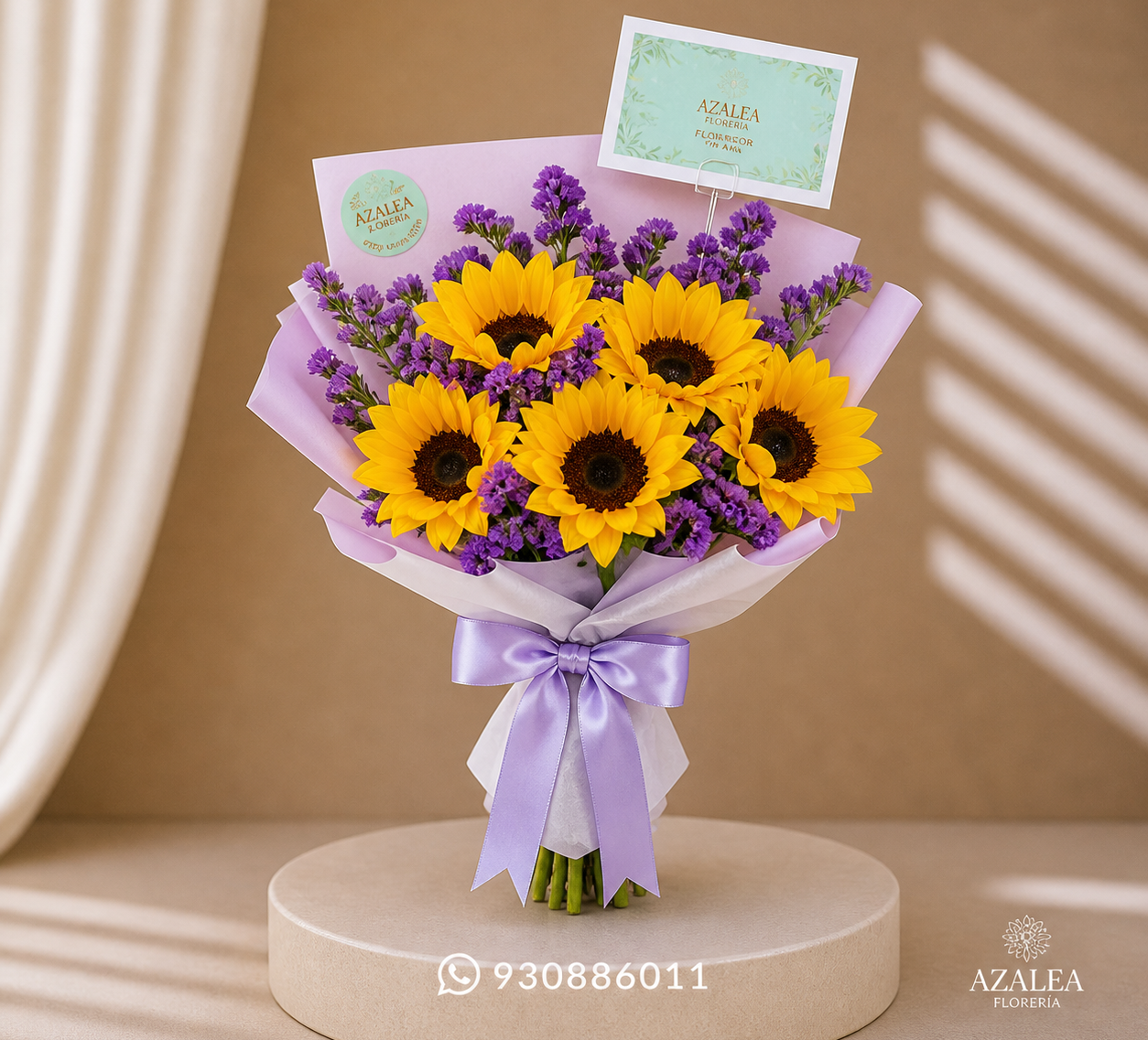 RAMO VIOLETA GIRASOLES Y ESTATIZ