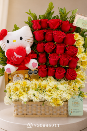 CANASTA ROSAS Y CHOCOLATES - KITTY