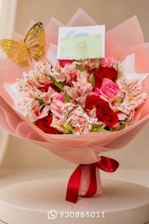 RAMO DE ROSAS Y ASTROMELIAS