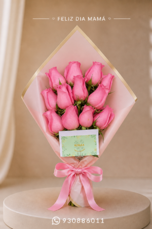 RAMO ROSA PARA MAMÁ -12 ROSAS