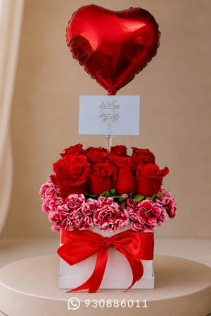 BOX DE ROSAS Y CLAVELES
