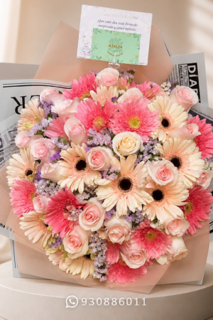 RAMO BUCHÓN DE ROSAS Y GERBERAS